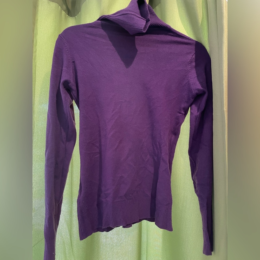 purple cardigan